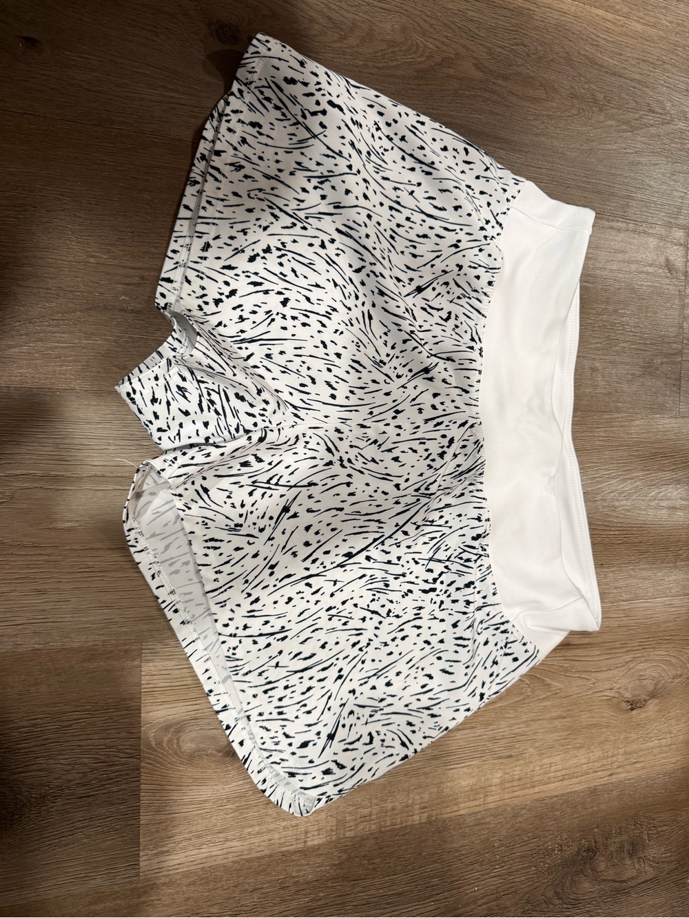 Marika White Skort with Black Abstract Dash Print